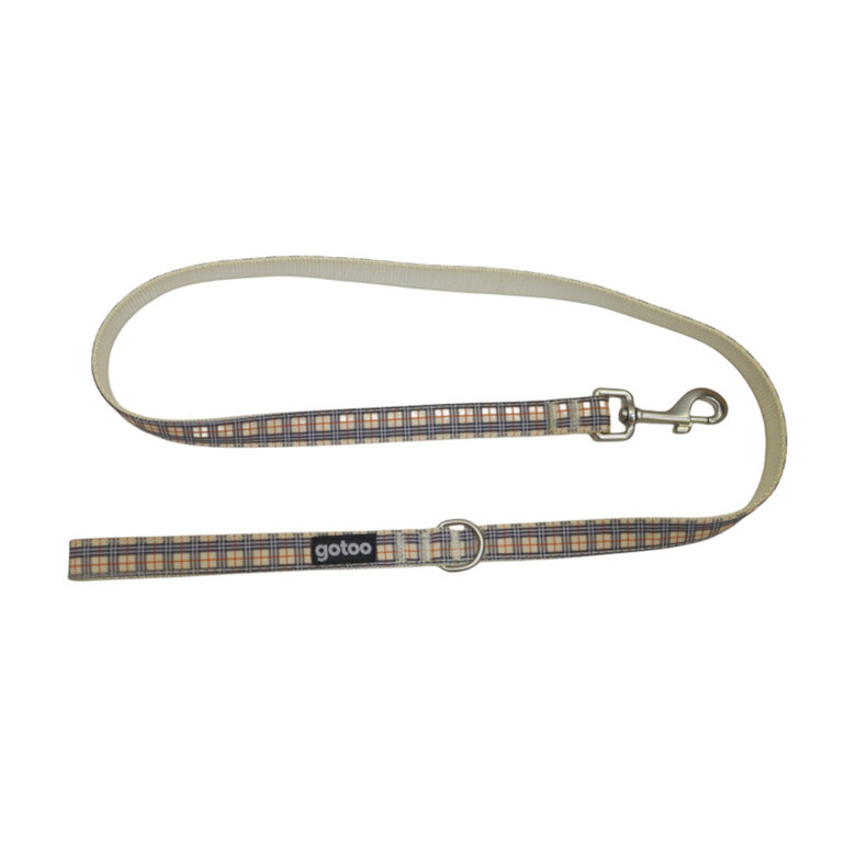 Gotoo Trela com estampado de tartan castanho para cães,  Imagem número 1 Gotoo Trela com estampado de tartan castanho para cães, , large Imagem número 1