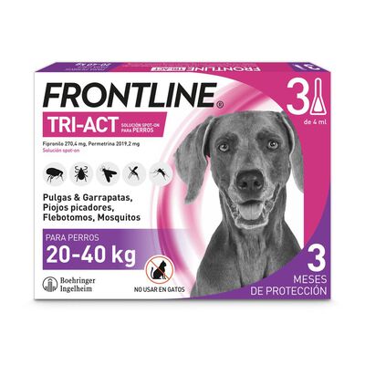 Frontline Tri-Act Pipetas Antiparasitárias para cães 20 - 40 kg