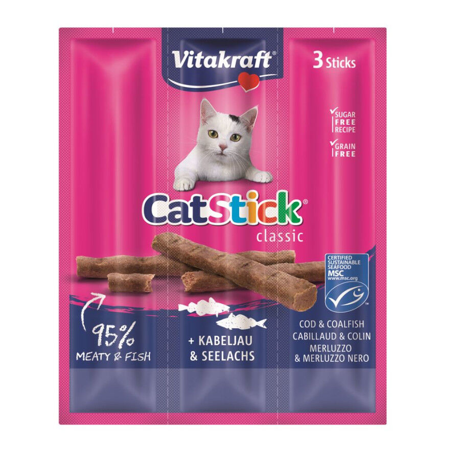 12 sticks Vitakraft Cat Stick de Bacalhau e Atum  Pack poupan&ccedil;a!, , large Imagem n&uacute;mero 1