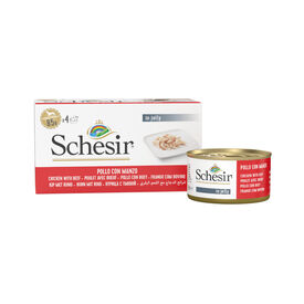 Schesir Filetes de Frango com Veado em Gelatina lata para cães