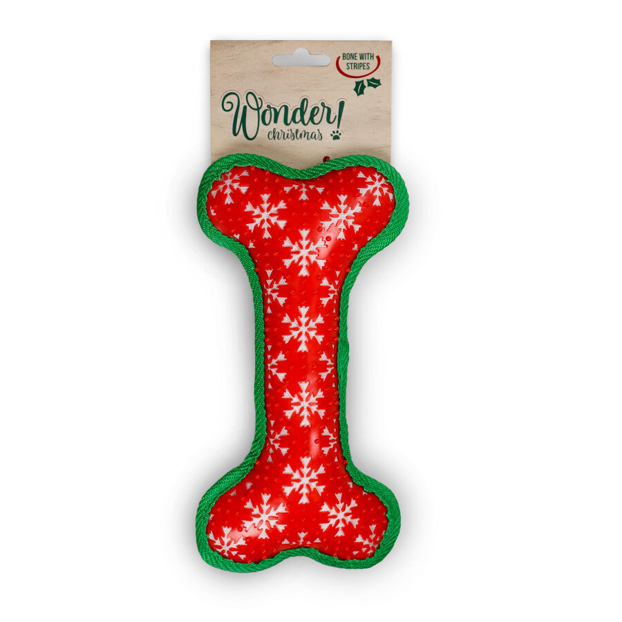 Wonder Christmas Osso Mordedor com Riscas para c&atilde;es, , large Imagem n&uacute;mero 1