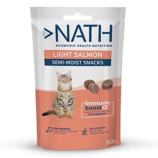 Nath Snacks Light Semi-húmidos de Salmão para gatos