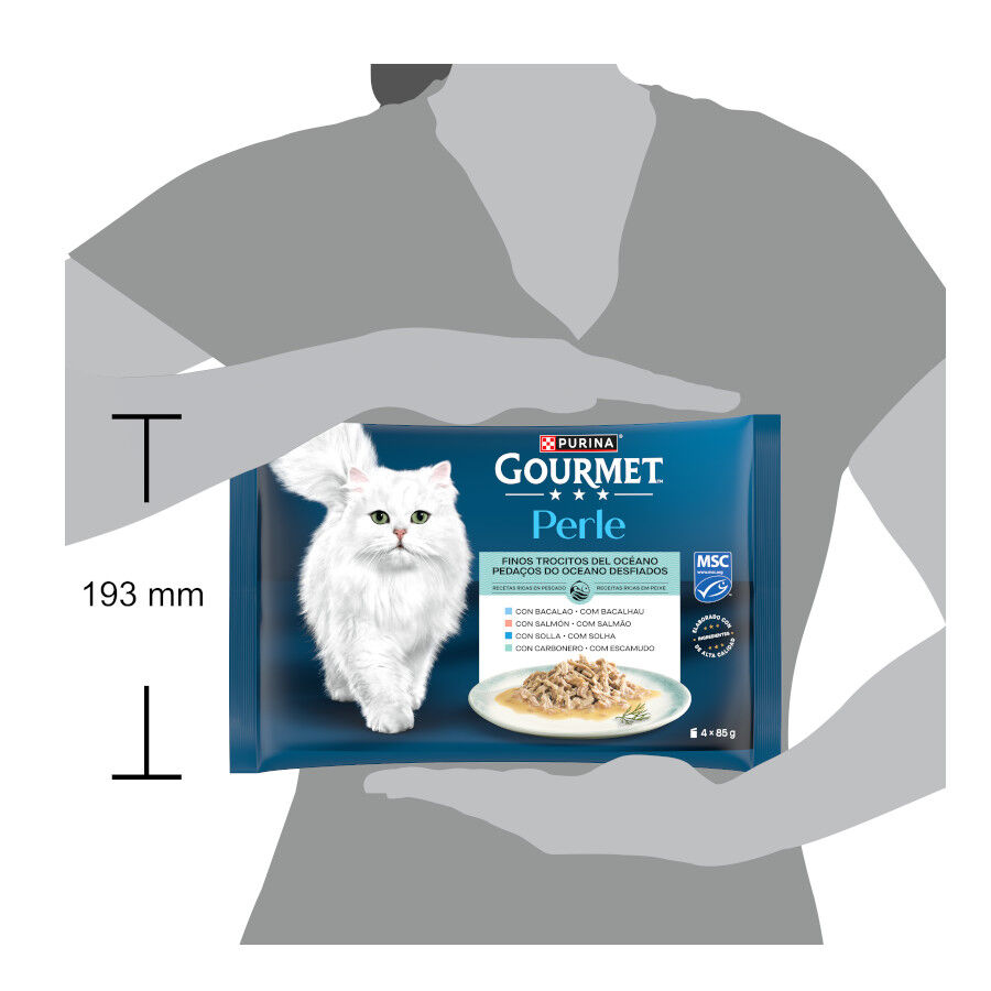 4 sobres x 85 g Gourmet Perle Finos Trocitos del Oc&eacute;ano en salsa sobre para gatos, , large Imagem n&uacute;mero 8