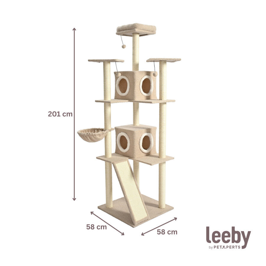 Leeby Boucle Collection &aacute;rvore arranhadora XL com camas e brinquedos para gatos, , large Imagem n&uacute;mero 6