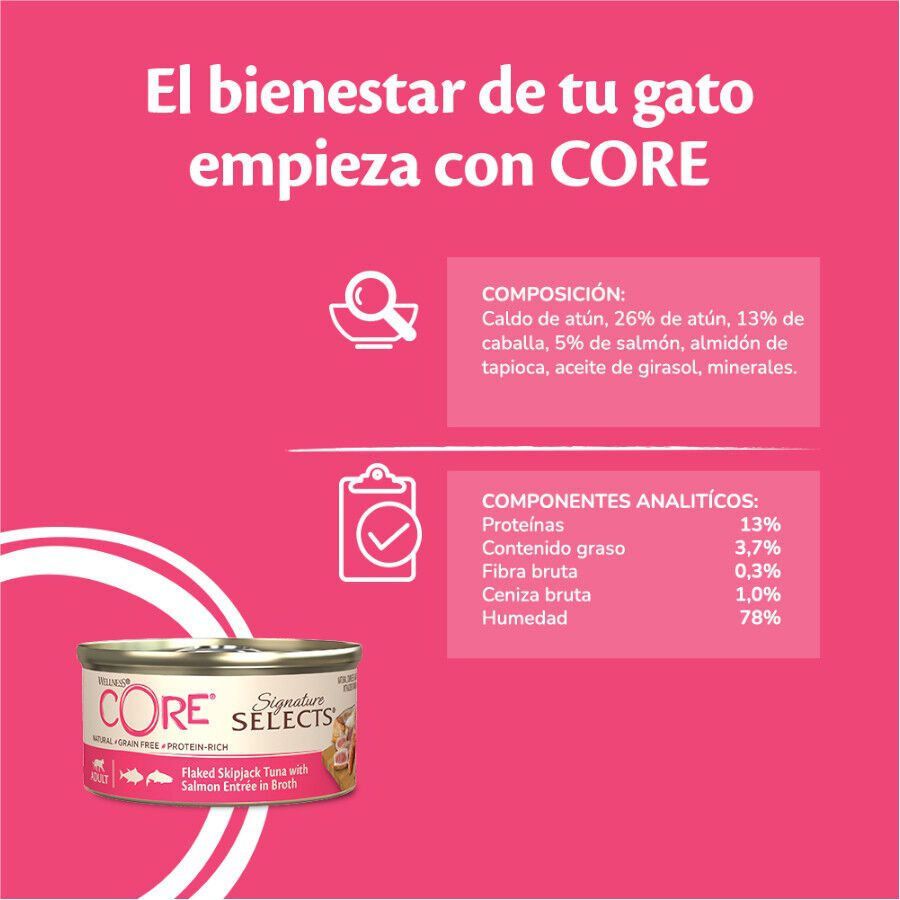 79 g Wellness Core Flaked Salm&atilde;o em lata para gatos, , large Imagem n&uacute;mero 4