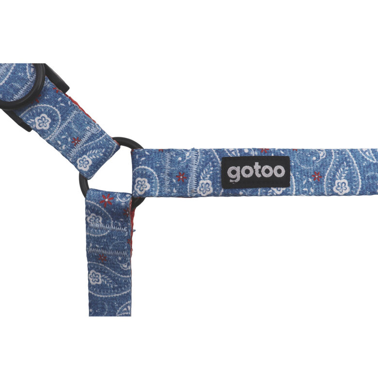 Gotoo Peitoral azul estampado caxemira para cães,  Imagem número 4 Gotoo Peitoral azul estampado caxemira para cães, , large Imagem número 4