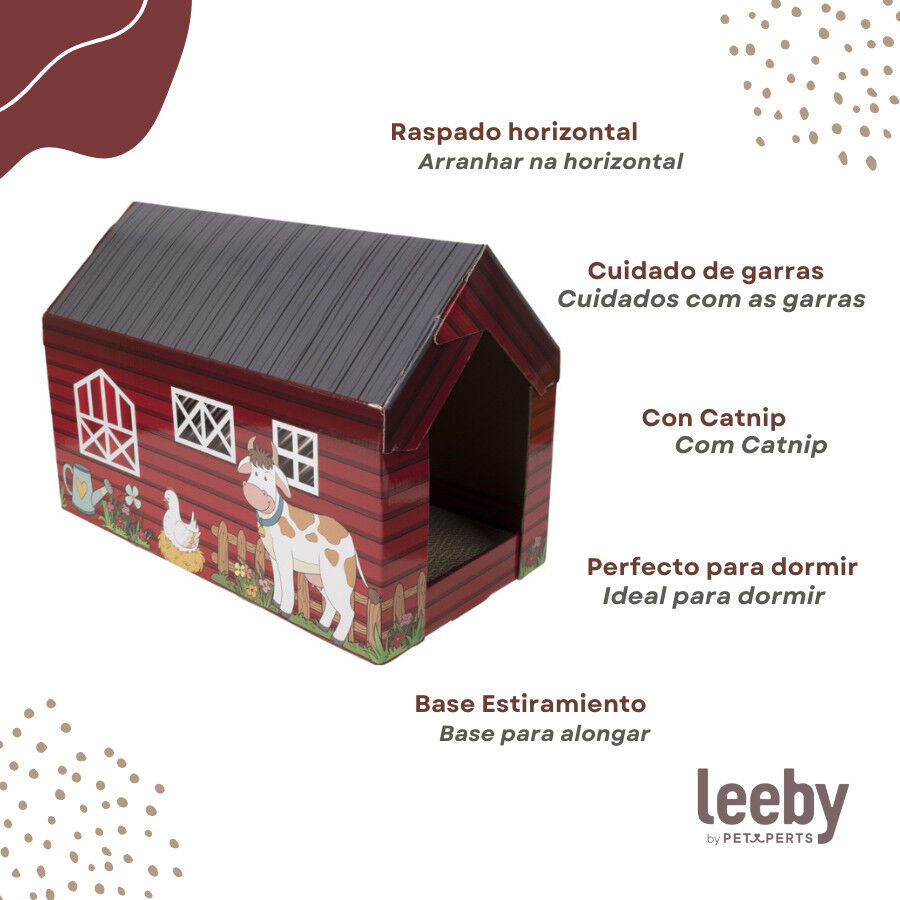 Leeby Hattie casota arranhadora de cart&atilde;o com padr&atilde;o de quinta para gatos, , large Imagem n&uacute;mero 3