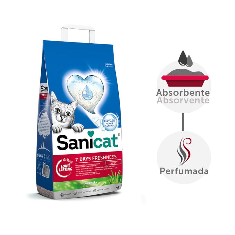 Sanicat Aloe Vera 7 Days arena para gatos Imagem número 1 Sanicat Aloe Vera 7 Days arena para gatos Imagem número 1
