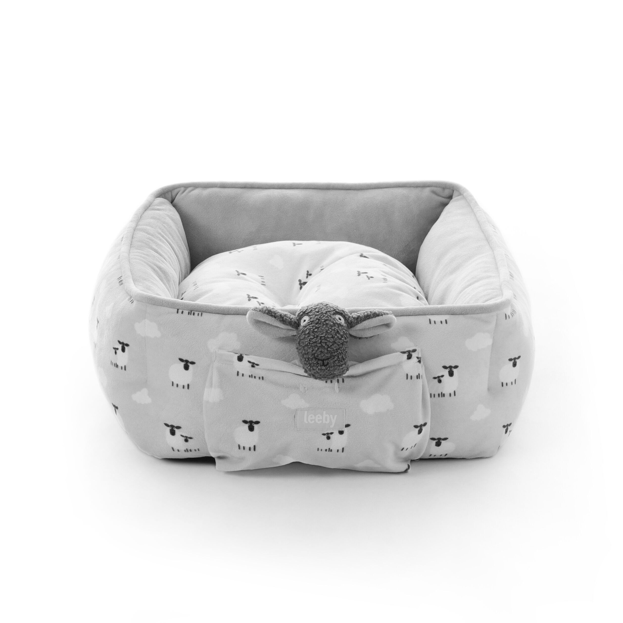 Leeby Alcofa de ovelhas com almofada amov&iacute;vel e brinquedo para cachorros, , large Imagem n&uacute;mero 4