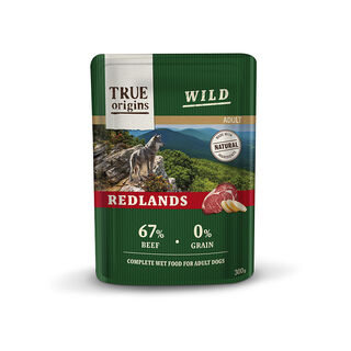 True Origins Wild Redlands Vitela saqueta para cães