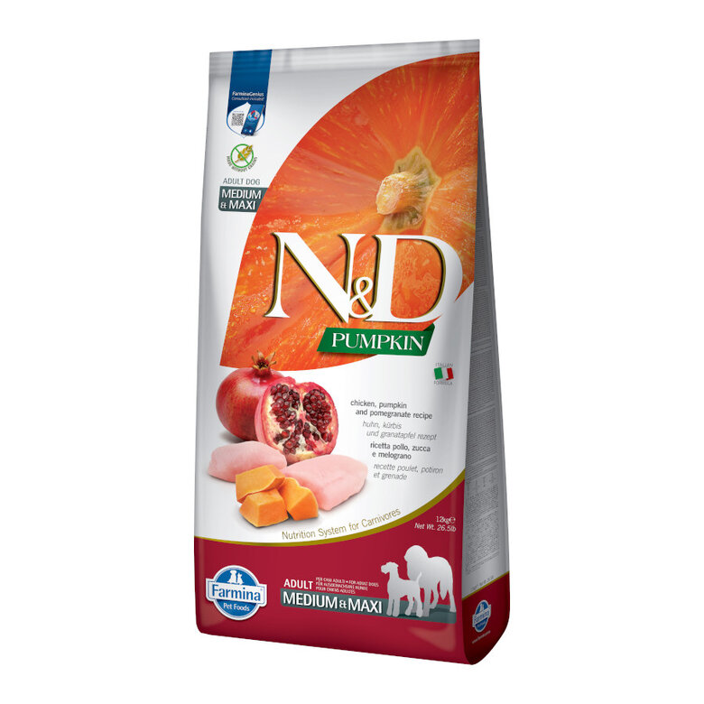 12 kg Farmina N&D Frango, Abóbora e Romã ração para cães,  Imagem número 1 12 kg Farmina N&D Frango, Abóbora e Romã ração para cães, , large Imagem número 1