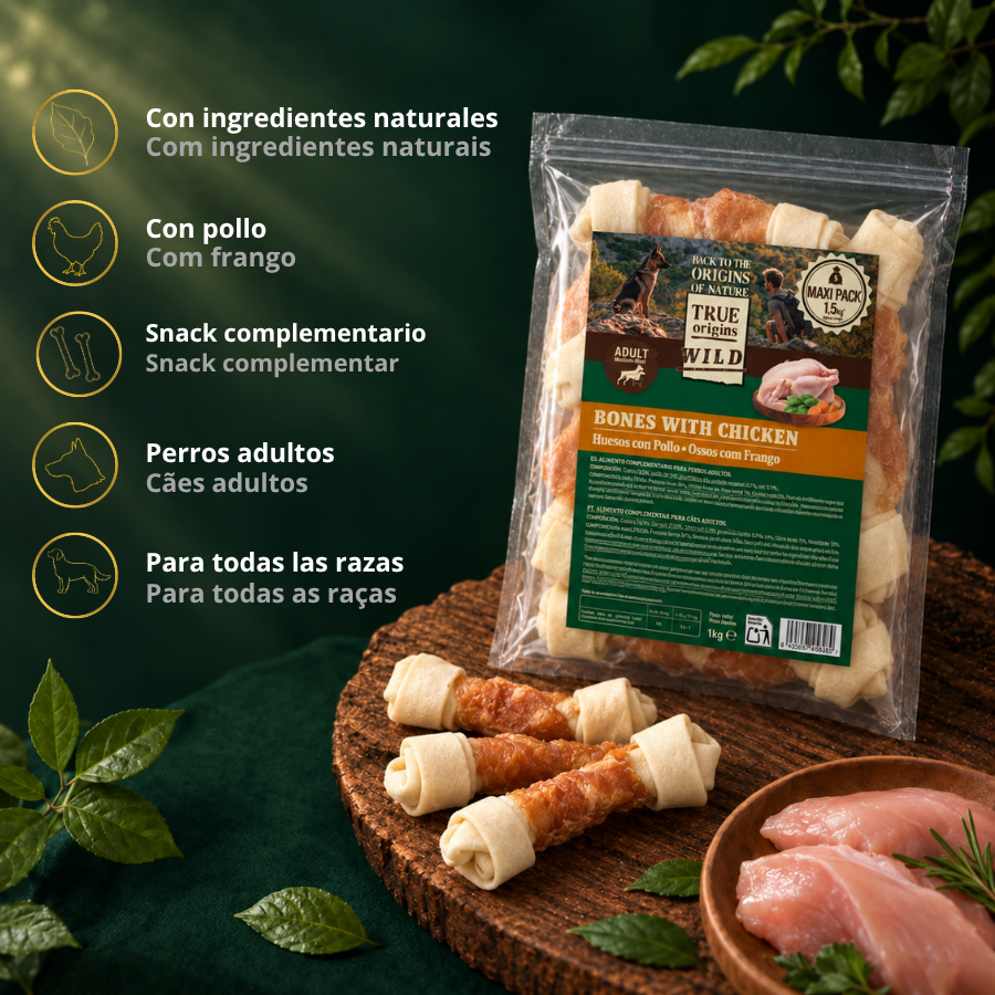 1.5 kg True Origins Wild Ossos com Frango Snack para c&atilde;es, , large Imagem n&uacute;mero 3