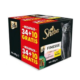 Sheba Finesse Comida h&uacute;mida Pat&eacute; de Frango e Salm&atilde;o em terrina para gatos