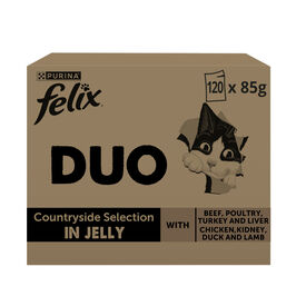 Felix Duo Mix Comida húmida de carne em gelatina para gatos