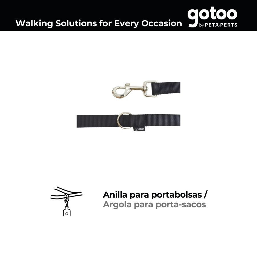 Gotoo Trela de nylon preta para c&atilde;es, , large Imagem n&uacute;mero 3
