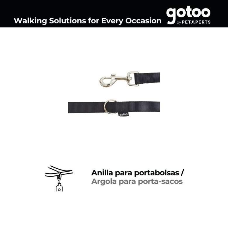 Gotoo Trela de nylon preta para cães,  Imagem número 3 Gotoo Trela de nylon preta para cães, , large Imagem número 3