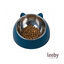 Leeby Comedouro Elevado em A&ccedil;o Inoxid&aacute;vel e Pl&aacute;stico Azul para gatos, , large Indicador imagem n&uacute;mero 2