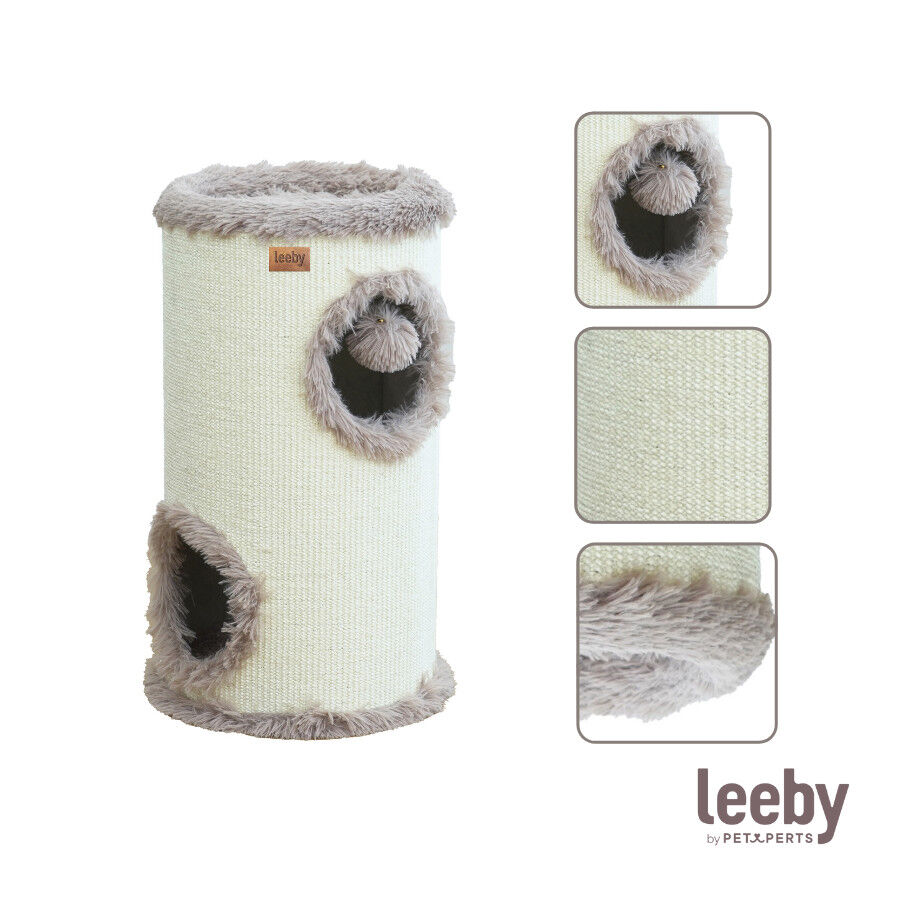 Leeby Bruno barril arranhador com cama nido e brinquedo para gatos, , large Imagem n&uacute;mero 5