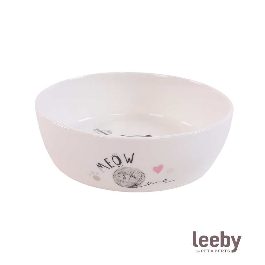 Leeby Comedouro de Cer&acirc;mica Branco para gatos, , large Imagem n&uacute;mero 2