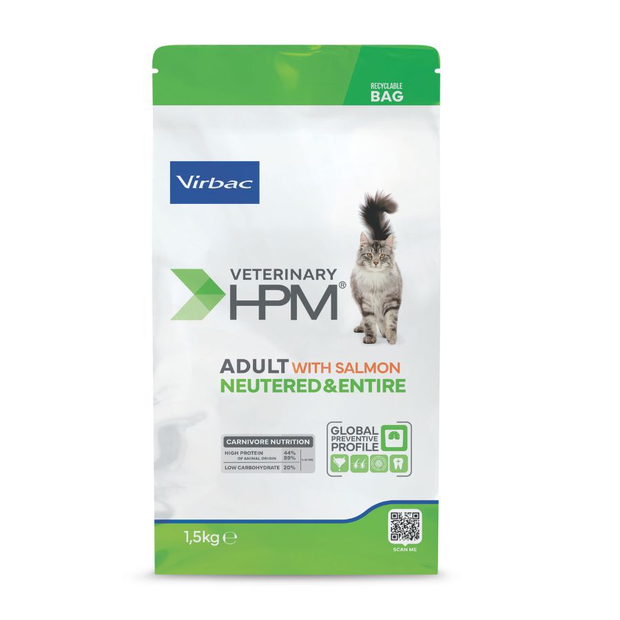1.5 kg Virbac HPM Veterinary Pienso Salm&oacute;n para gatos adultos, , large Imagem n&uacute;mero 1
