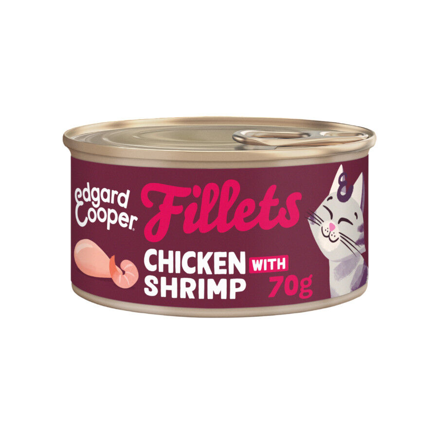 70 g Edgard & Cooper Filetes de Pollo y Gambas Lata para gatos, , large Imagem n&uacute;mero 1