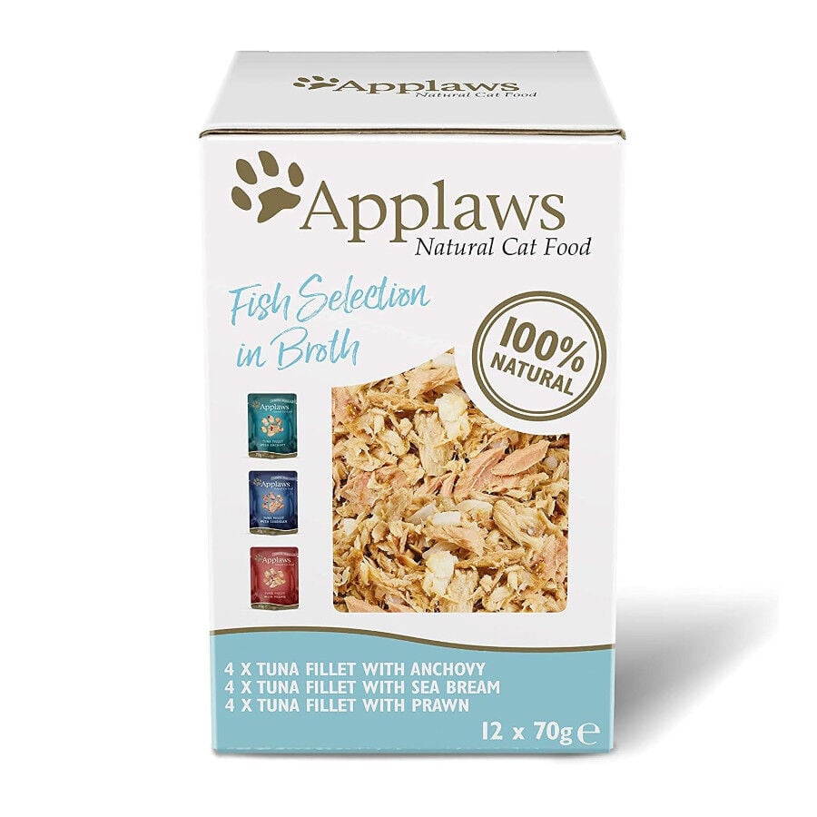 12 saquetas x 70 g Applaws Selecci&oacute;n de Peixe saqueta para gatos - Multipack, , large Imagem n&uacute;mero 1
