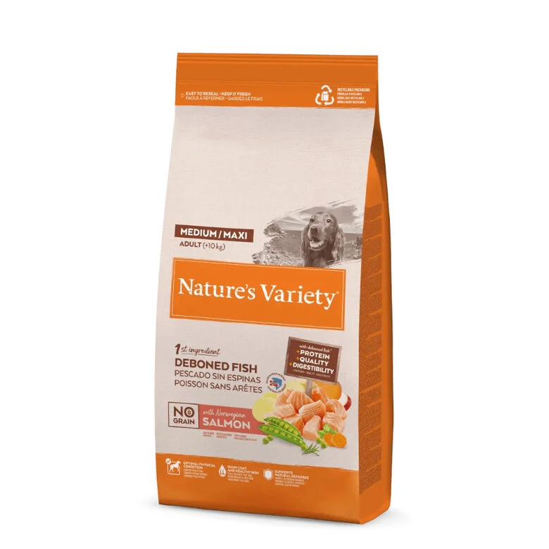 2 kg Nature's Variety No Grain Adult Medium Maxi Salmão ração para cães,  Imagem número 1 2 kg Nature's Variety No Grain Adult Medium Maxi Salmão ração para cães, , large Imagem número 1