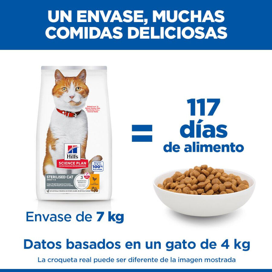 2 x 7 kg Hill's Science Plan Sterilised Adult Frango ra&ccedil;&atilde;o para gatos Pack poupan&ccedil;a!, , large Imagem n&uacute;mero 6