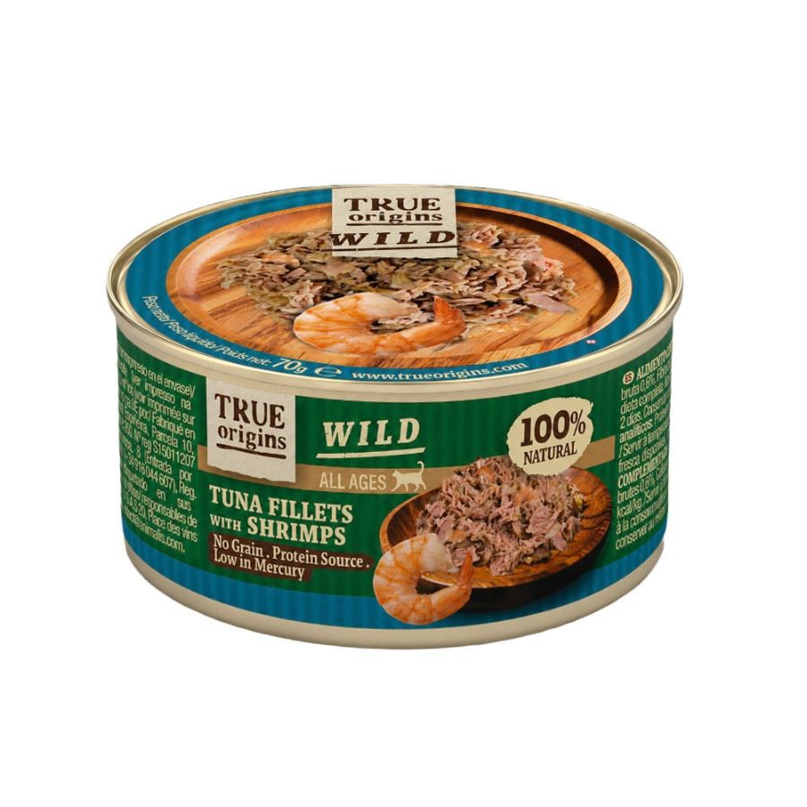 70 g True Origins Wild Comida h&uacute;mida de Atum com Camar&otilde;es para gatos, , large Imagem n&uacute;mero 1
