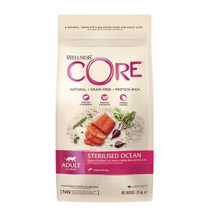 Wellness Core Adult Sterilised Ocean Salmão ração para gatos