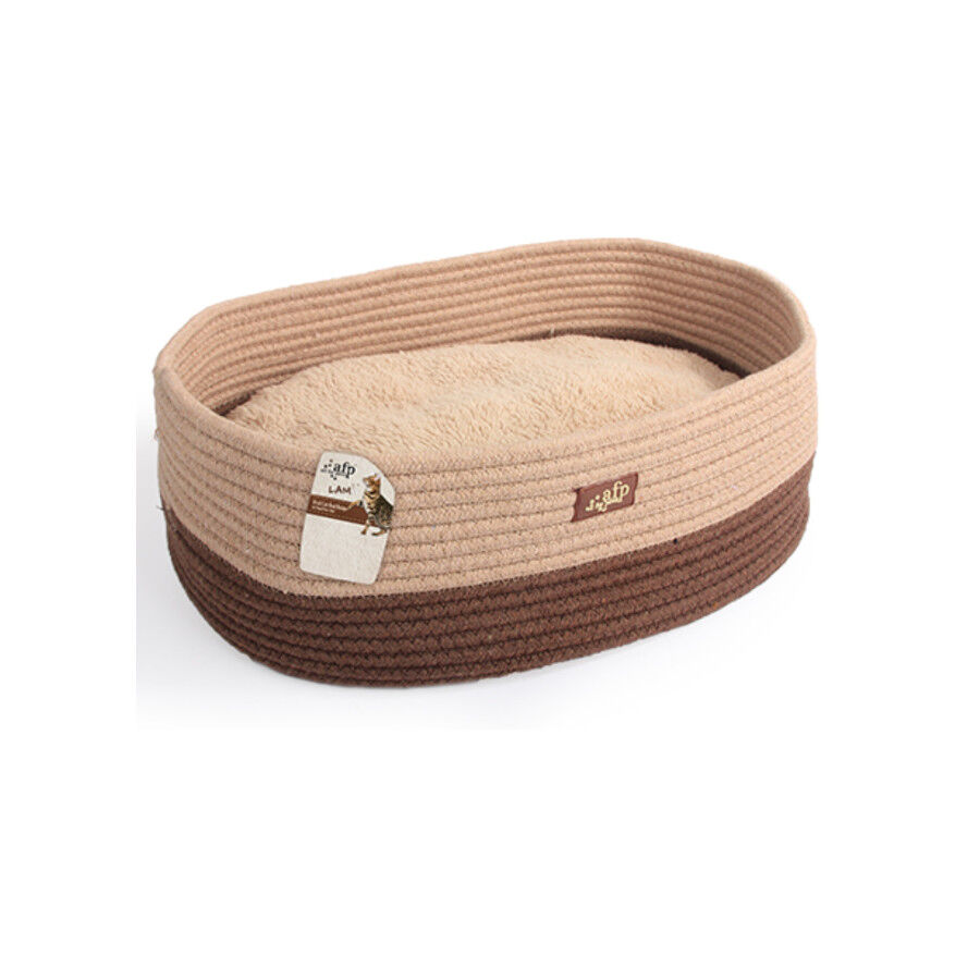 All For Paws Cama Oval Castanha e branca para gatos, , large Imagem n&uacute;mero 1