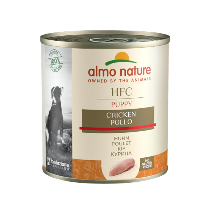 12 latas x 280 g Almo Nature HFC Frango lata para cachorros Pack poupan&ccedil;a!, , large Imagem n&uacute;mero 1