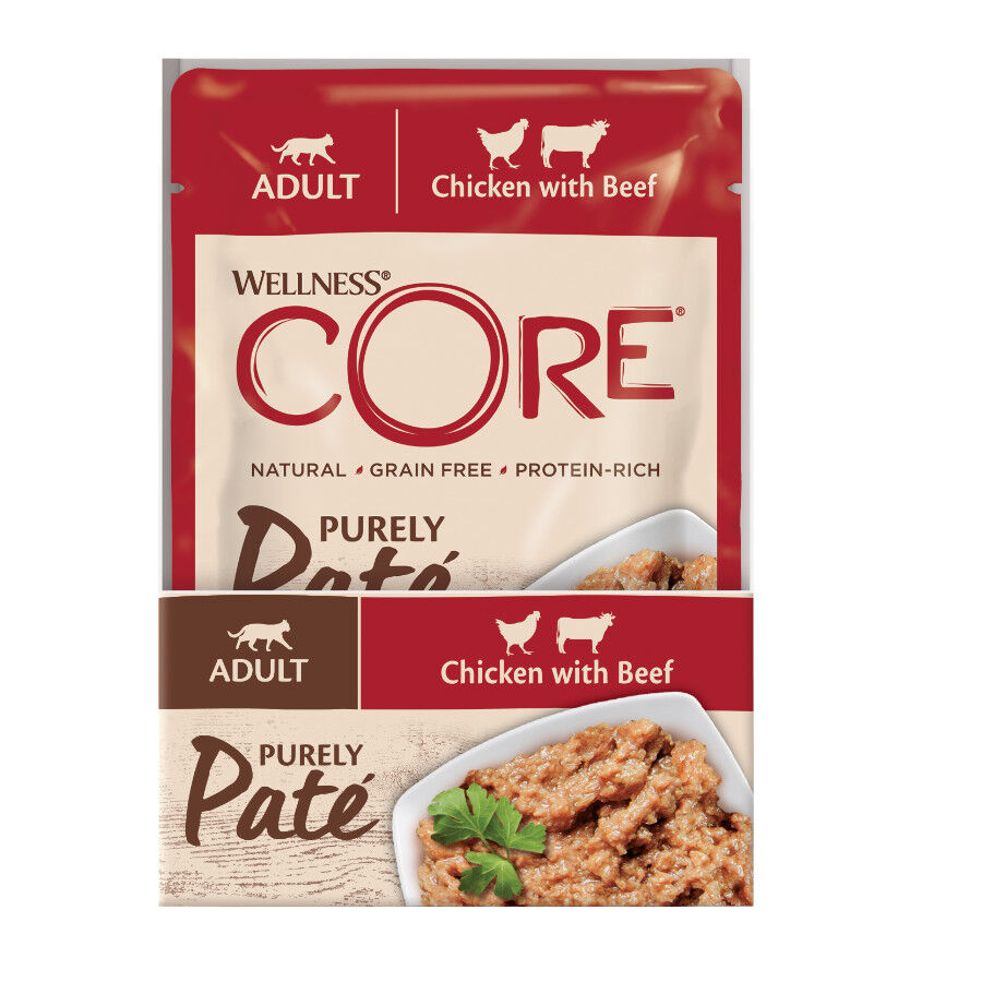 85 g Wellness Core Adult Purely Frango e Vitela em Pat&ecirc; saqueta para gatos, , large Imagem n&uacute;mero 2
