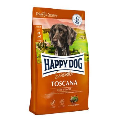 Happy Dog Adult Sensible Toscana Pato e Salmão ração