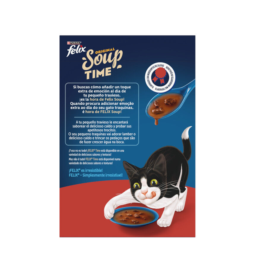 6 x 48 g Felix Cat Sopa de Buey, Pollo y Cordero para gatos, , large Imagem n&uacute;mero 2