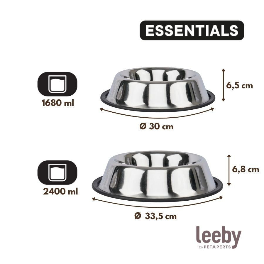 Leeby Comedouro de Metal com Anel de Silicone para c&atilde;es, , large Imagem n&uacute;mero 4