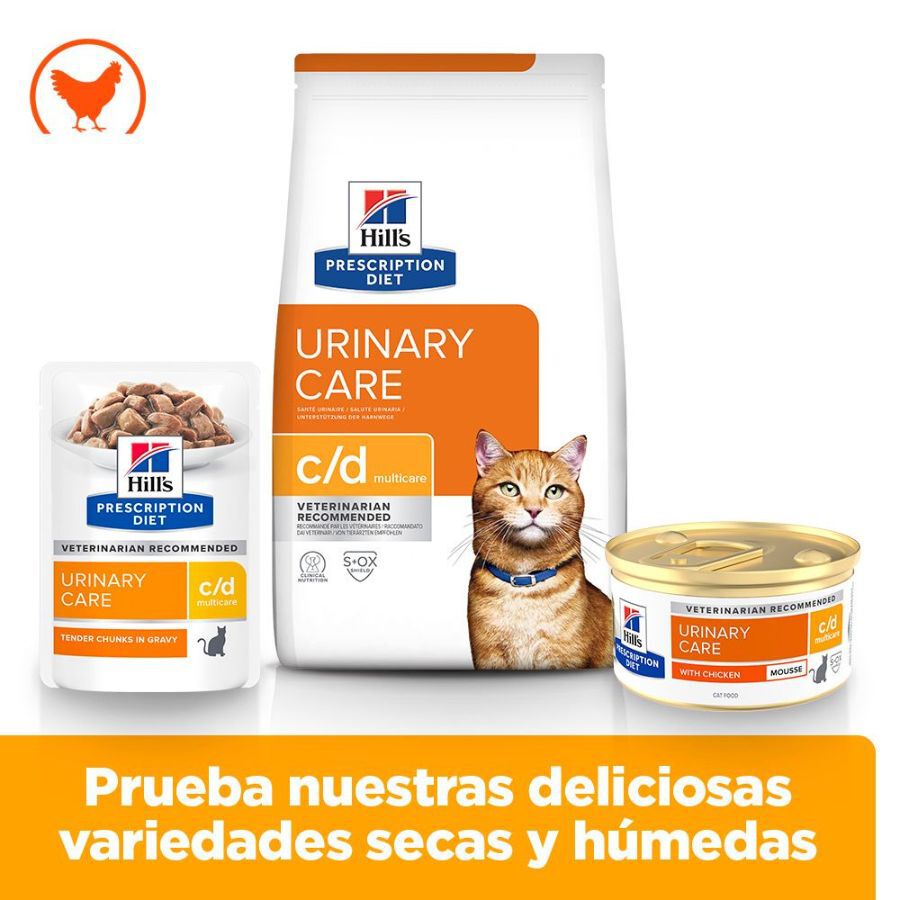 85 g Hill's Prescription Diet c/d Multicare Mousse de Pollo lata para gatos, , large Imagem n&uacute;mero 4