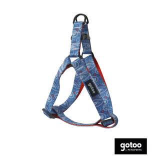 Gotoo Peitoral azul estampado caxemira para cães