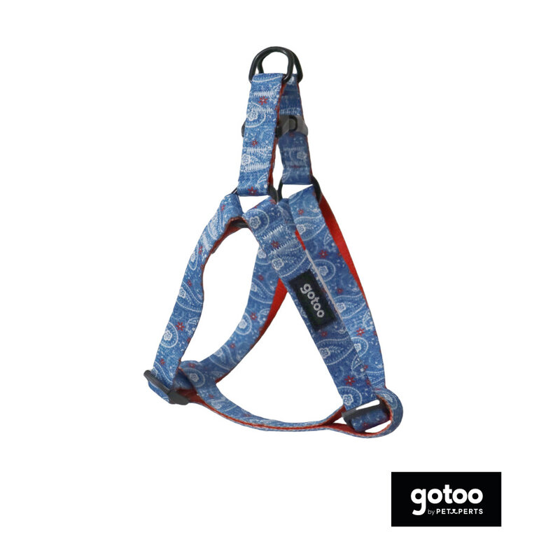 Gotoo Peitoral azul estampado caxemira para cães,  Imagem número 2 Gotoo Peitoral azul estampado caxemira para cães, , large Imagem número 2