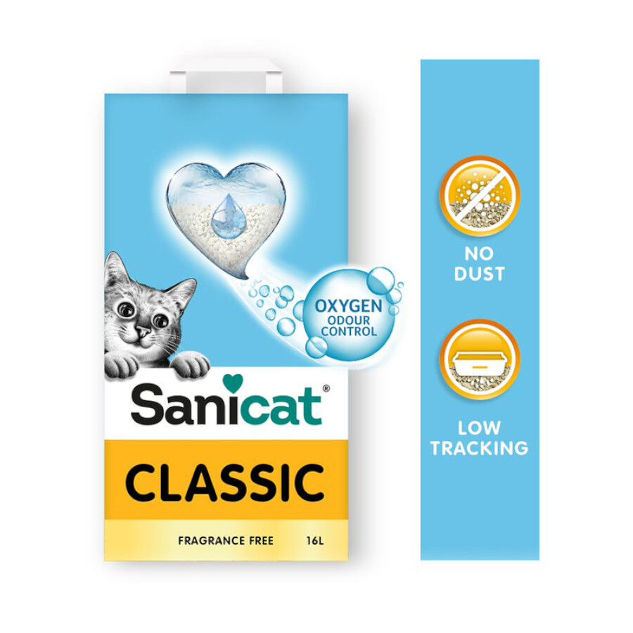2 x 16 L Sanicat Classic Areia Absorvente Pack poupan&ccedil;a!, , large Imagem n&uacute;mero 3