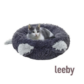 Leeby Cama Donut com Orelha e Cauda Cinzento para gatos