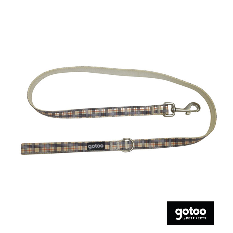 Gotoo Trela com estampado de tartan castanho para cães,  Imagem número 2 Gotoo Trela com estampado de tartan castanho para cães, , large Imagem número 2
