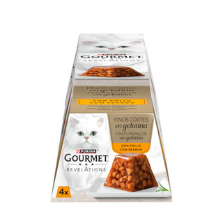 Gourmet Revelations Pedaços finos de Frango em gelatina para gatos