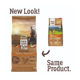 True Origins Pure Adult Frango e Arroz ração para cães