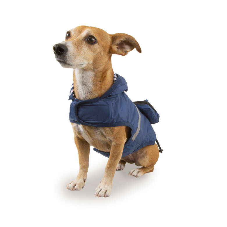 Outech Capa de chuva azul-marinho com bolso para cães, , large image number null
