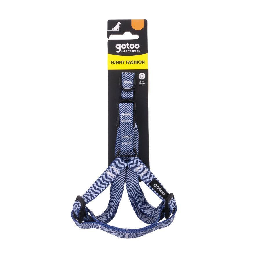 Gotoo Peitoral azul com listras para c&atilde;es, , large Imagem n&uacute;mero 6