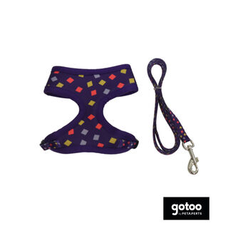 Gotoo Trela e peitoral estampado geométrico para gatos
