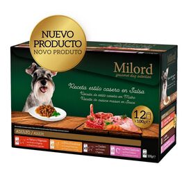 Milord Adult Receita ao estilo caseiro em molho Saquetas para c&atilde;es - Multipack