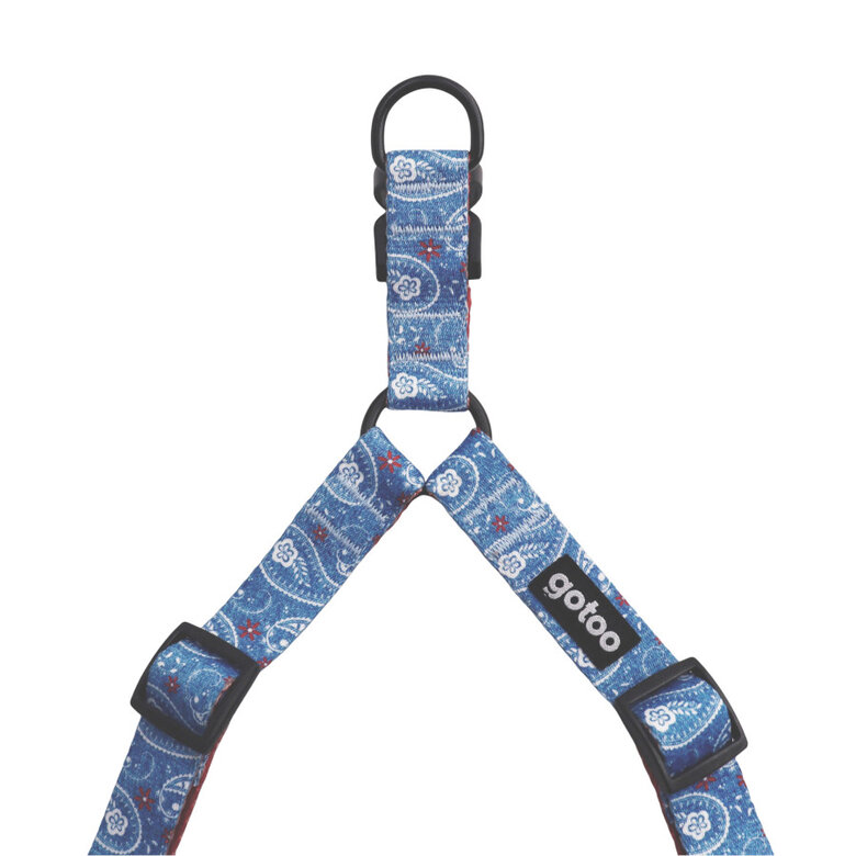 Gotoo Peitoral azul estampado caxemira para cães,  Imagem número 3 Gotoo Peitoral azul estampado caxemira para cães, , large Imagem número 3