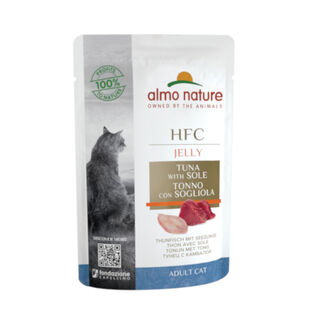 Almo Nature HFC Atum com Linguado em sachê de gelatina para gatos
